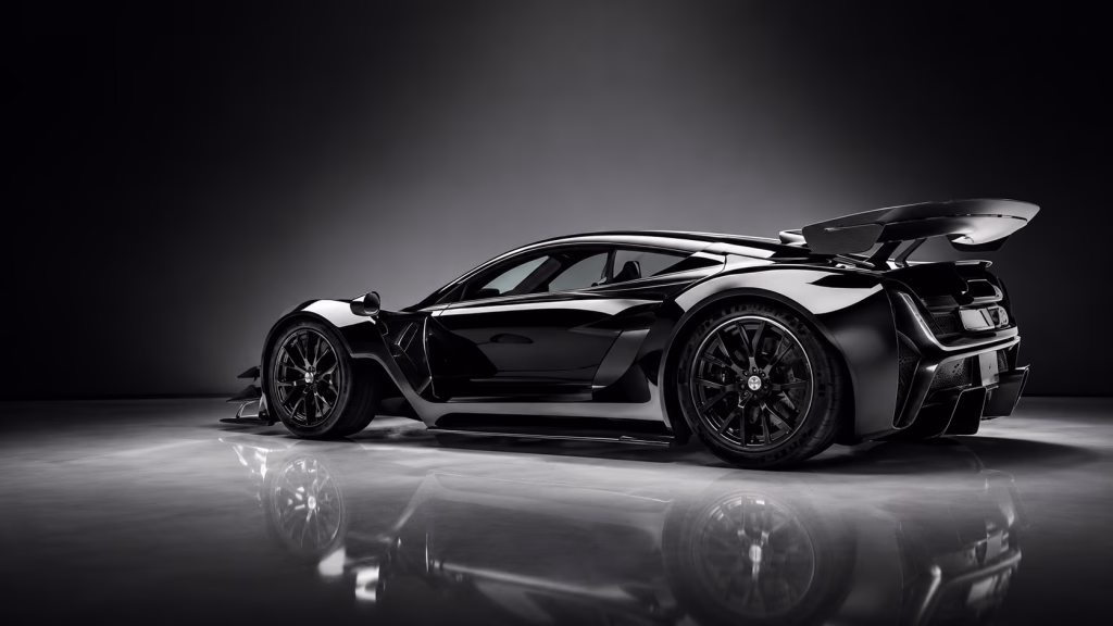 The Czinger 21C hypercar showcasing its jet-fighter inspired aerodynamic design and 3D-printed chassis components